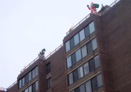 Santa stops for a breather in the Lauren roof garden