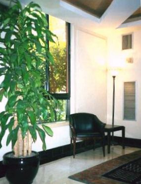 The newly remodeled lobby in The Lauren, A Condominium. Photo by Brian J. Larkin